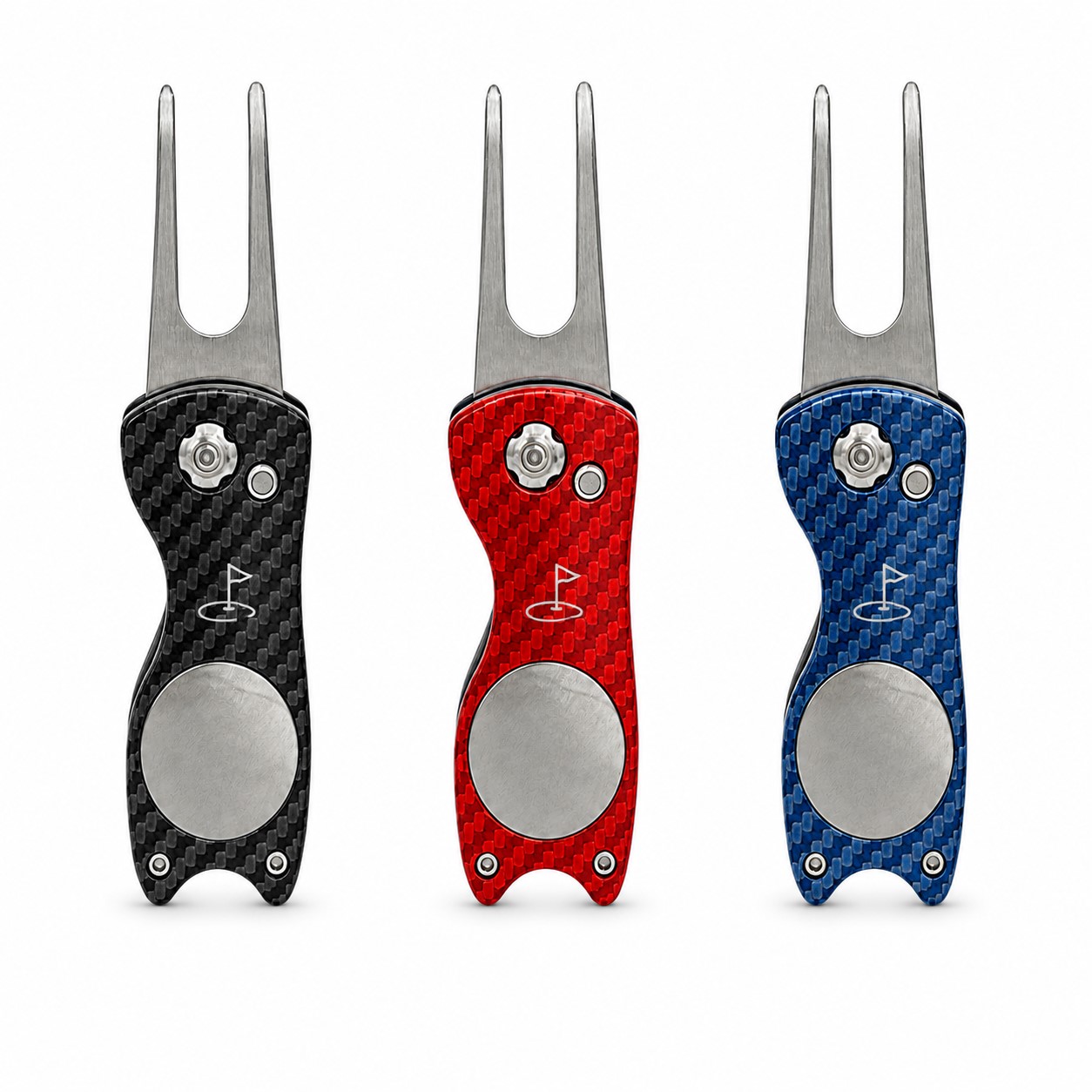 Foldable Aluminum Golf Divot Repair Tool