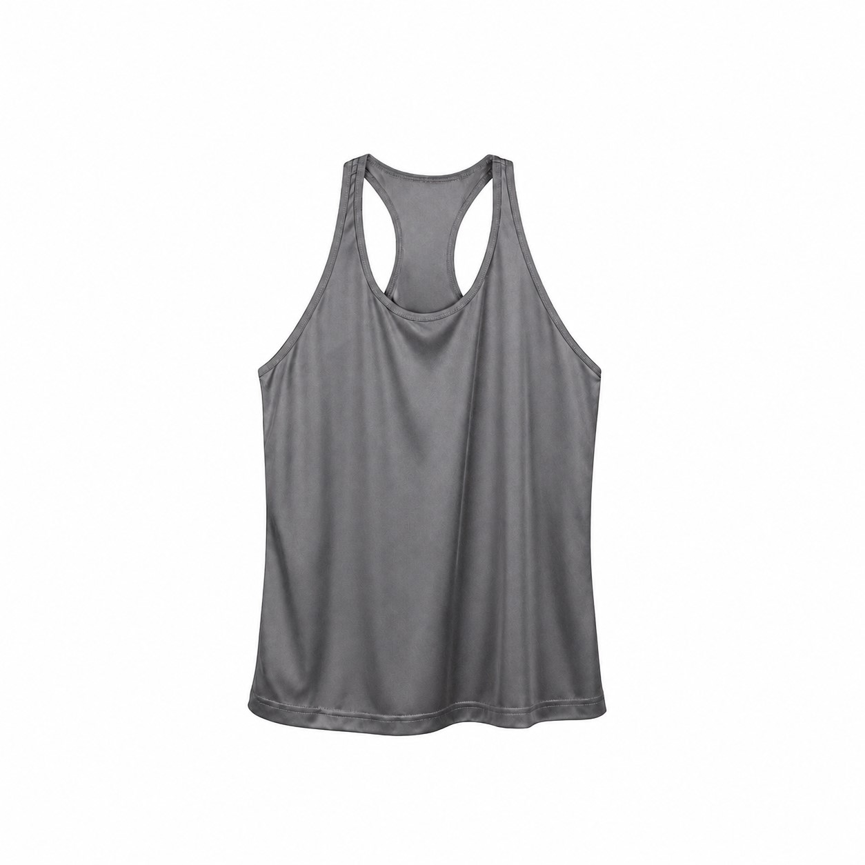 Ladies Racerback Polyester Performance Tank — Gray