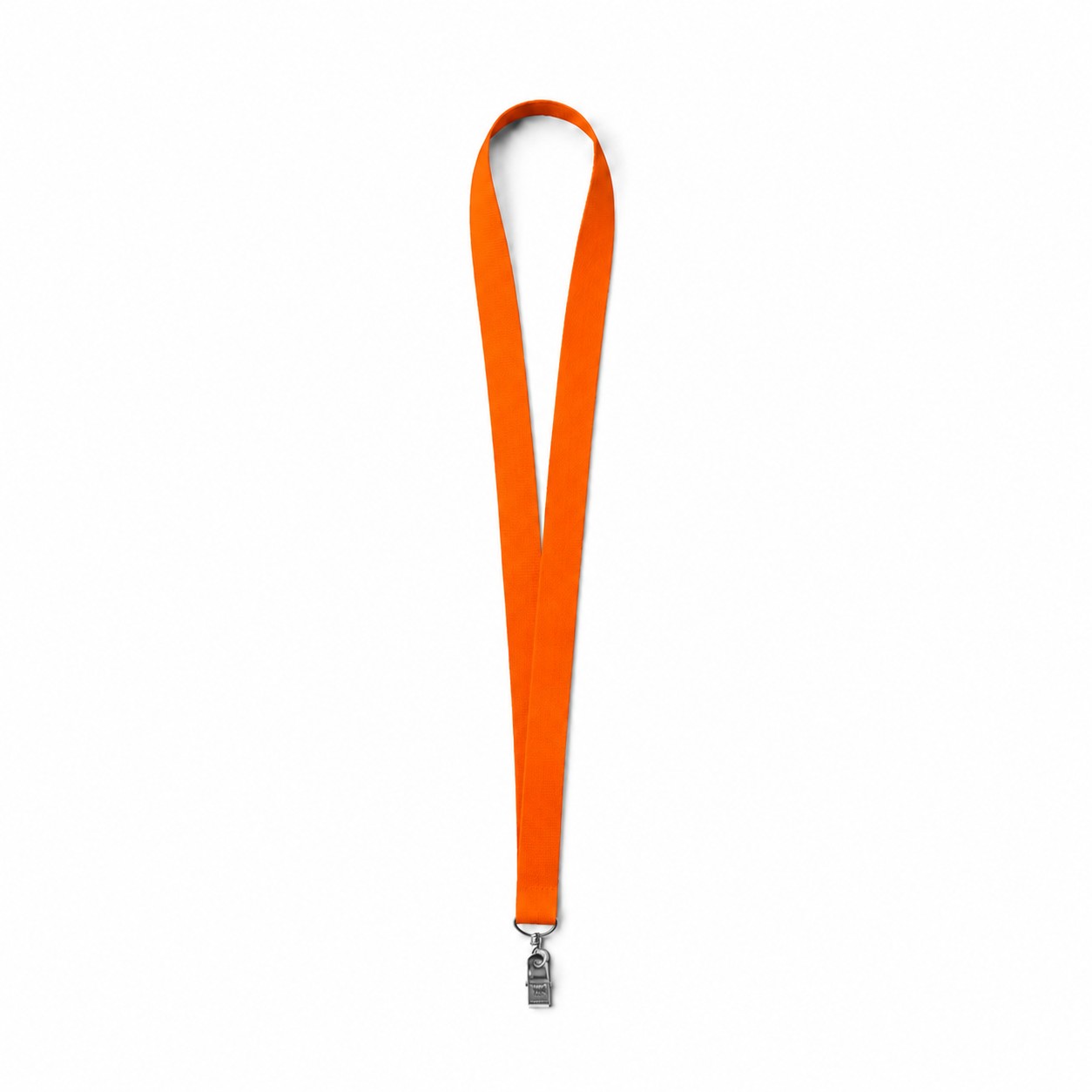 Polyester Bulldog Clip Badge Lanyard — Orange
