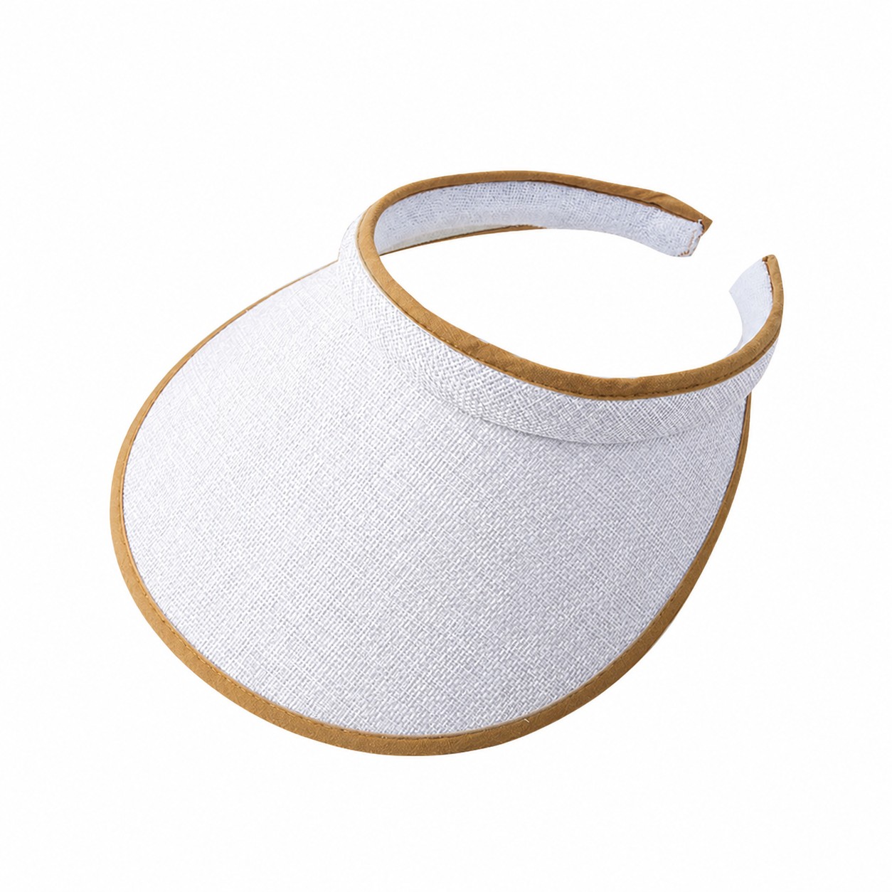 Polyester Straw Look Sun Visor — White
