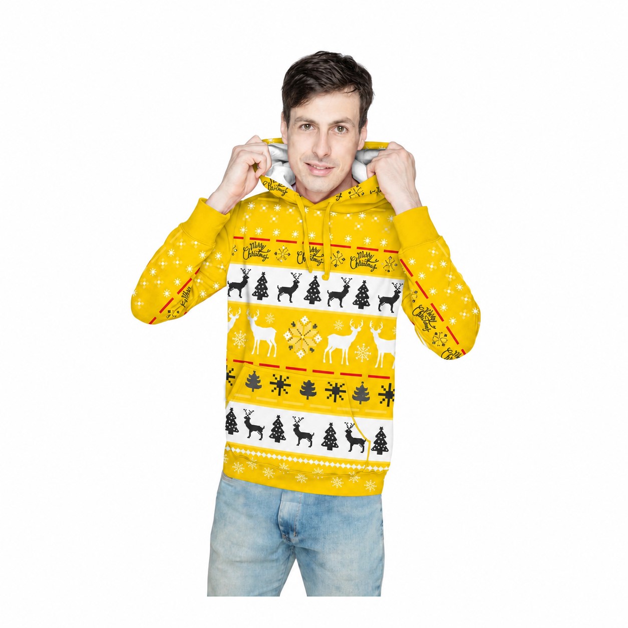 Polyester Hoodie With Kangaroo Pocket — Yellow