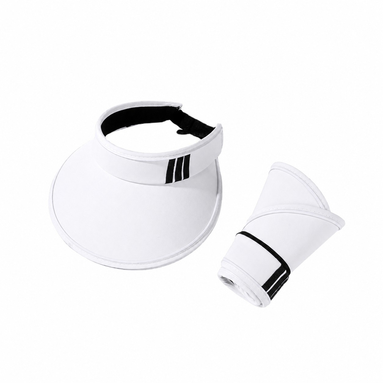 Packable Polyester Open Crown Visor — White