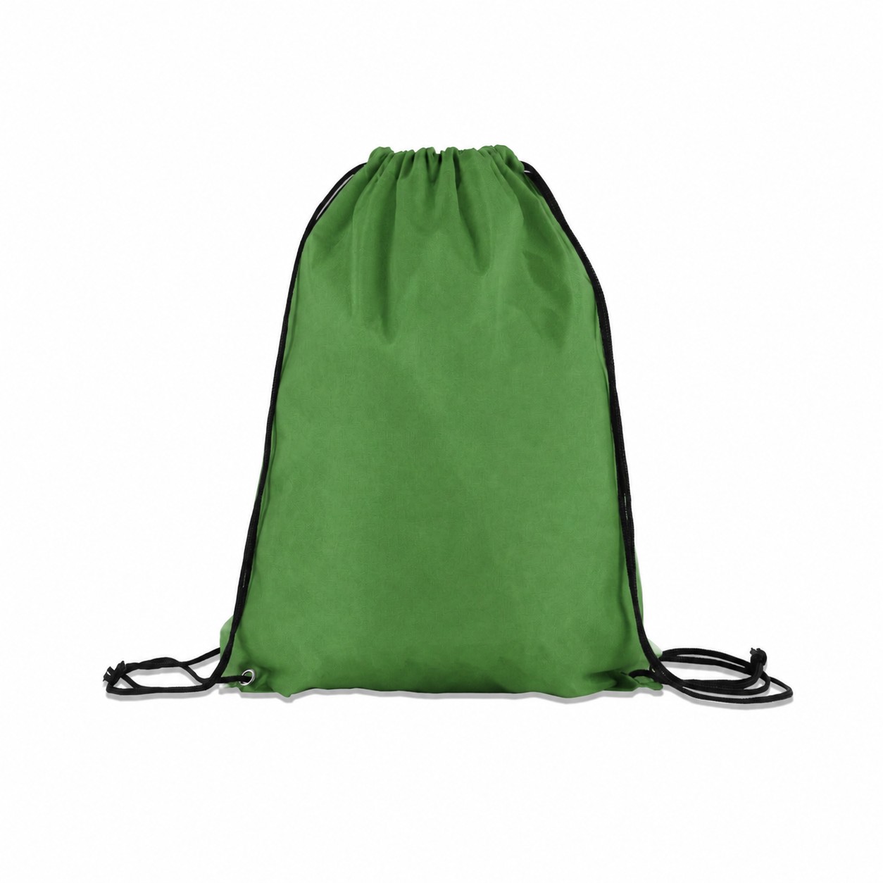 210D Polyester Drawstring Backpack With Adjustable Cords — Green