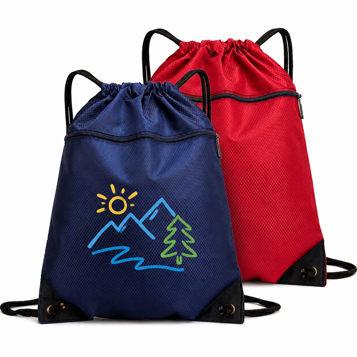 Front Zip Canvas Cinch Backpack — view 1