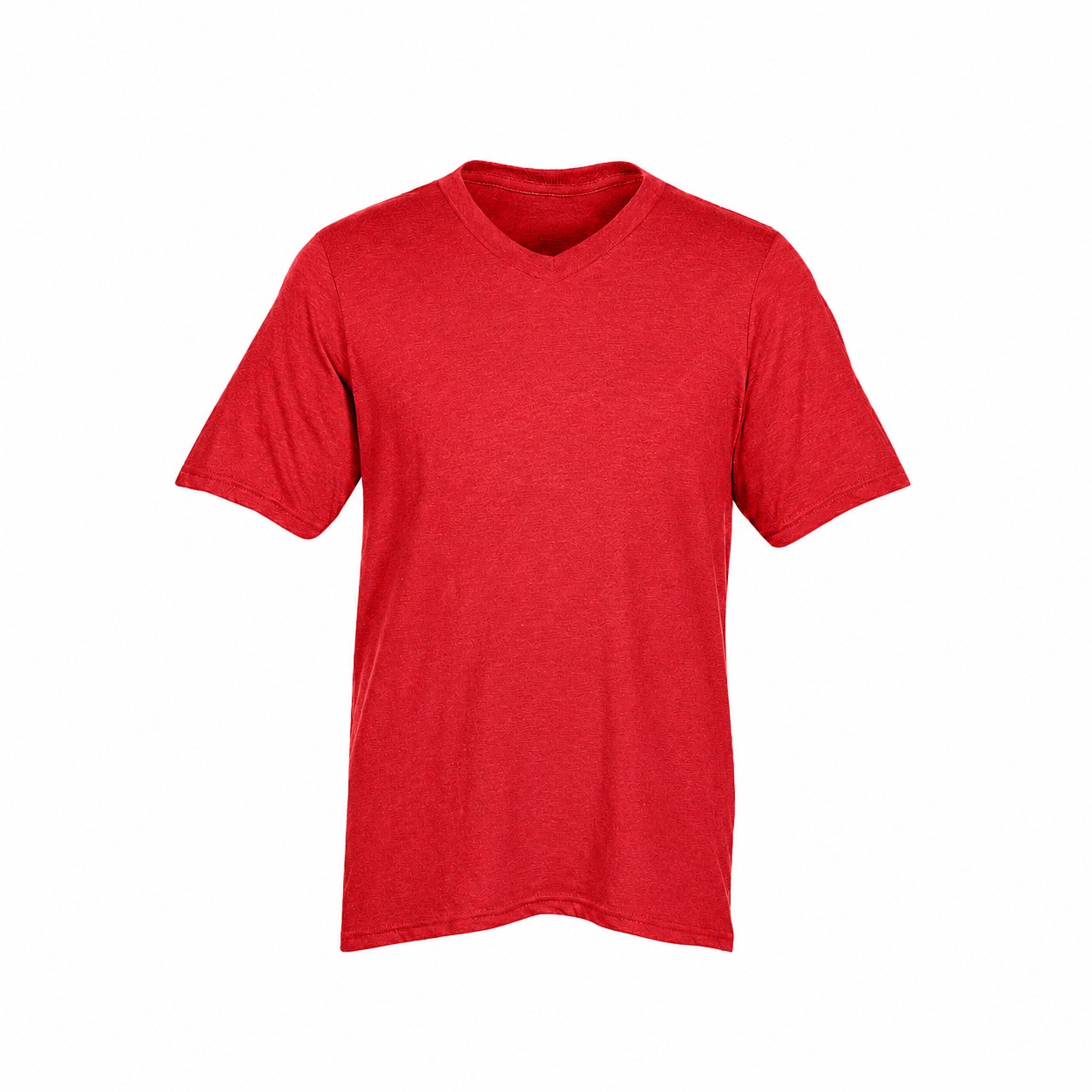 Men's Ringspun Cotton V Neck Shirt — Red