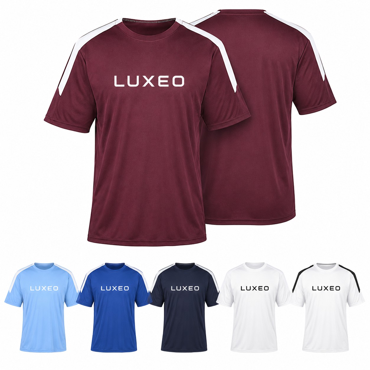 Polyester Contrast Stripe Crewneck Shirt