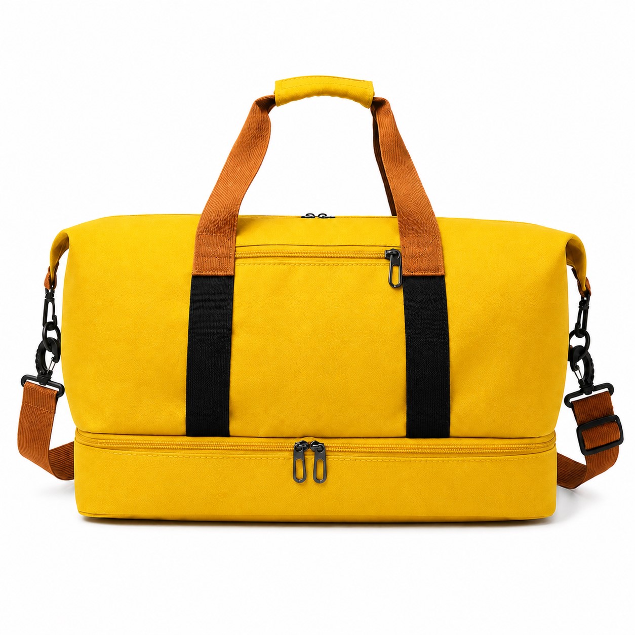 18.1-Inch Shoe Compartment Duffel Bag — Yellow