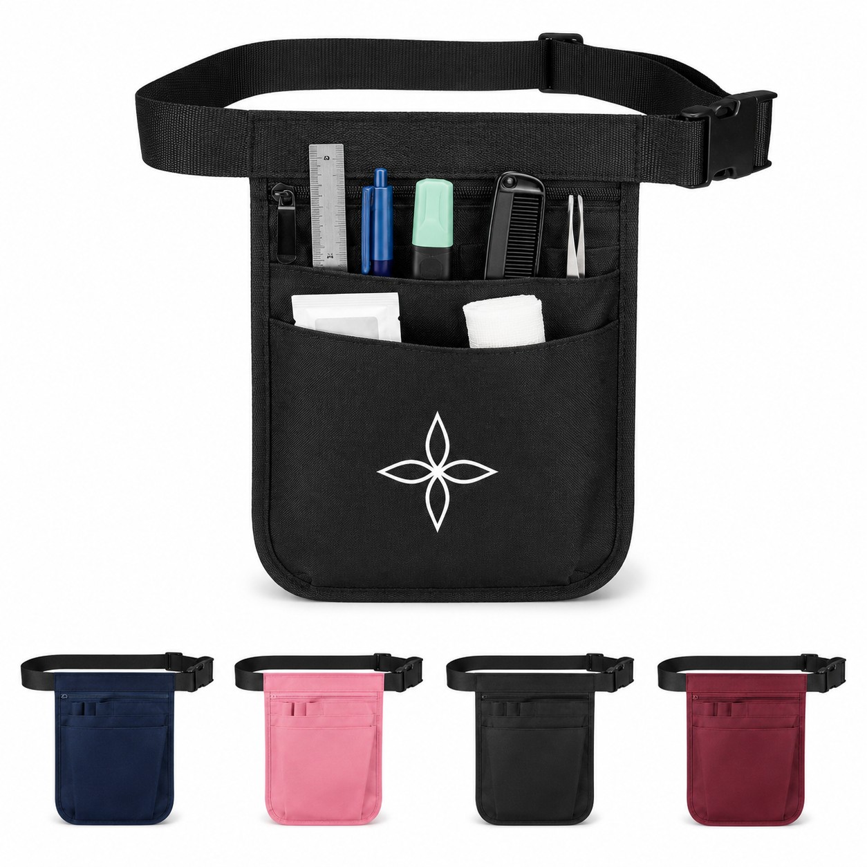 Adjustable Polyester Medical Organizer Waist Pouch