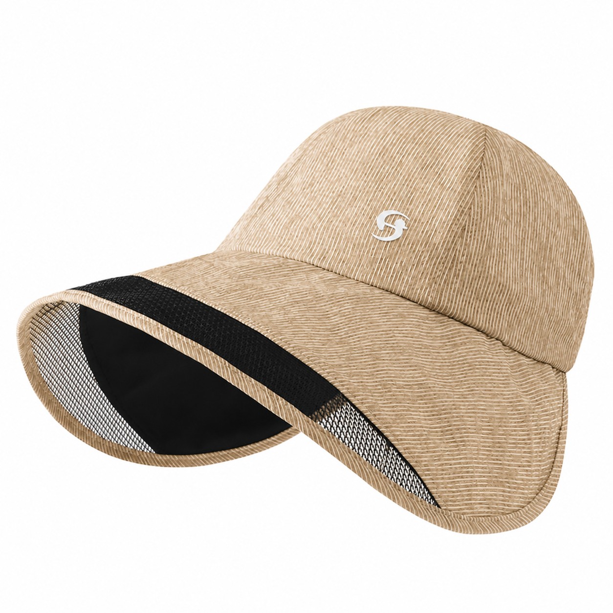 Polyester Foldable Fisherman Shade Hat — Beige