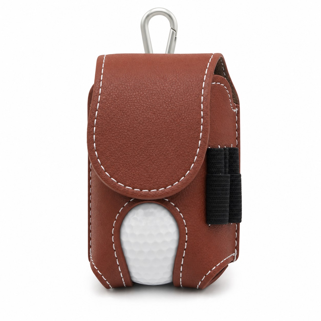 Leather Golf Ball Pouch With Hanging Clip — view 2