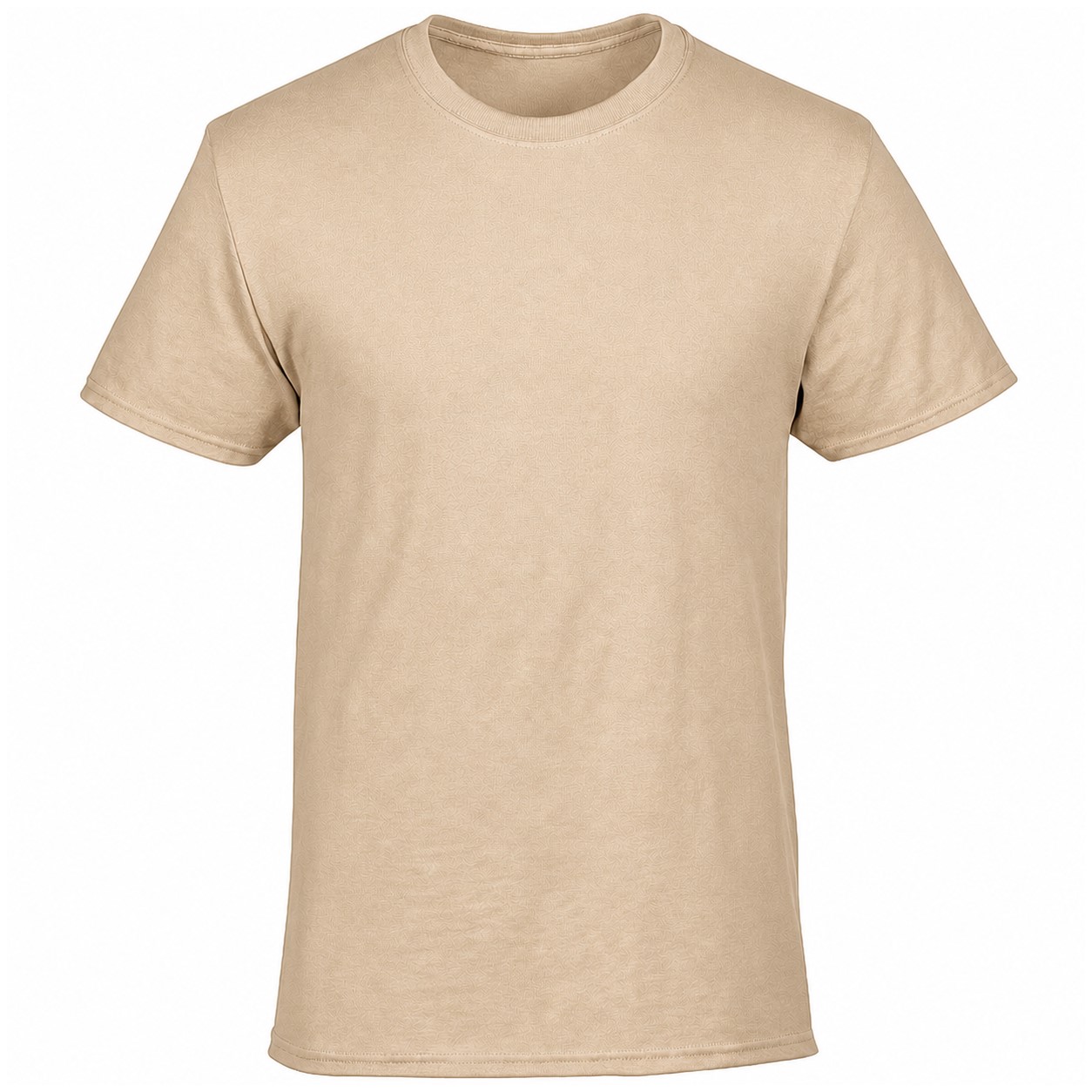 Cotton Polyester Short Sleeve T Shirt — Tan Beige