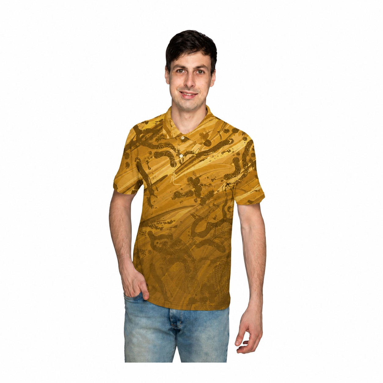 Polyester Performance Polo Shirt — Gold