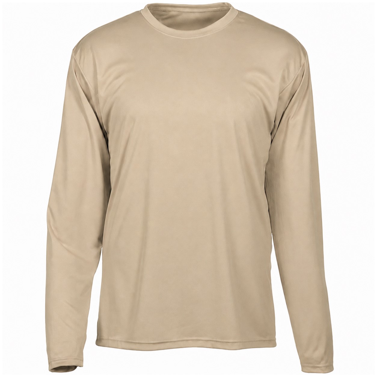 Recycled Polyester Cooling Tee — Tan Beige