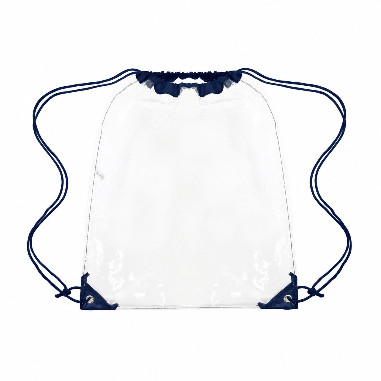 Large Reinforced Corners Drawstring Bag — Navy Blue