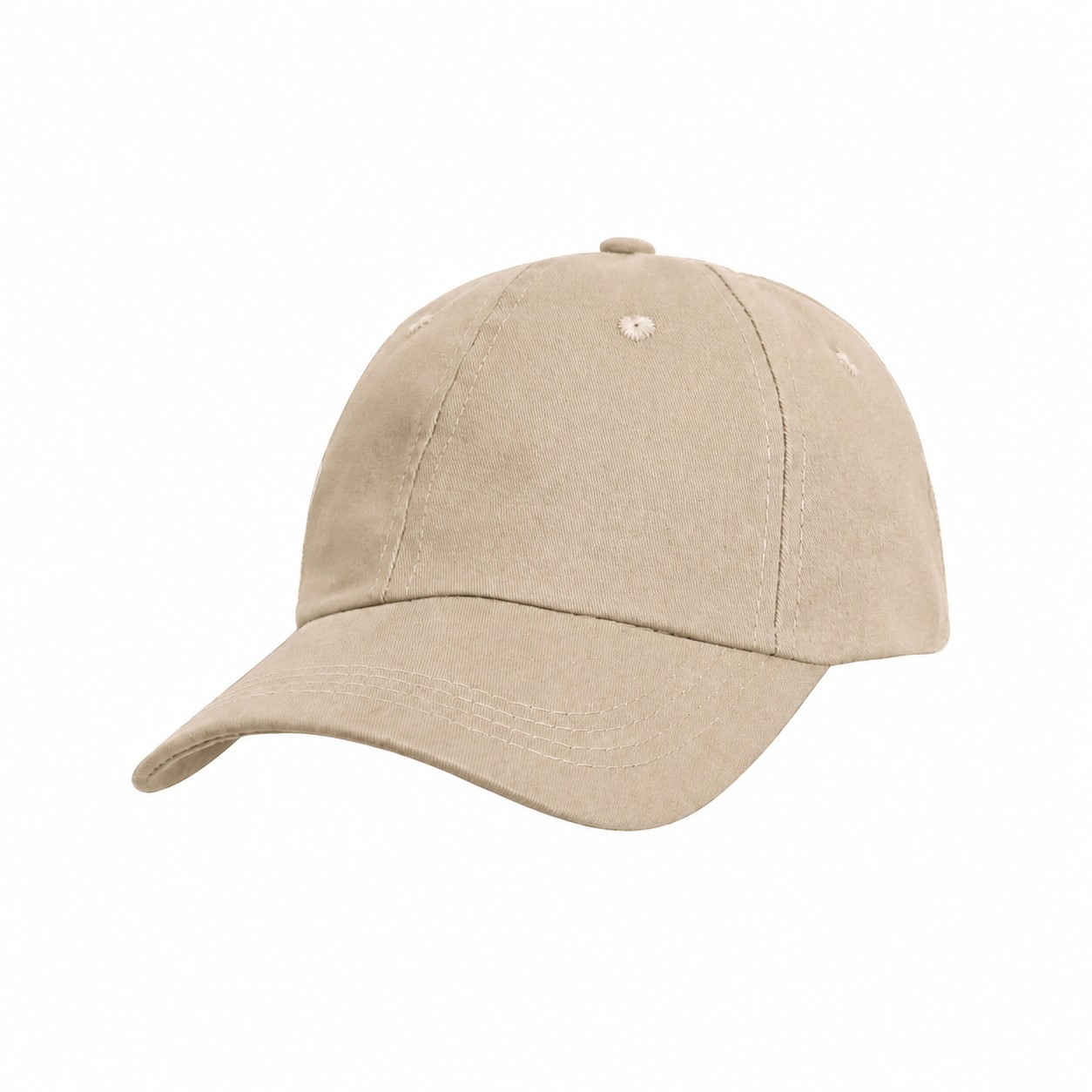 Low-Profile Fit Cotton Twill Front Cap — Khaki Beige