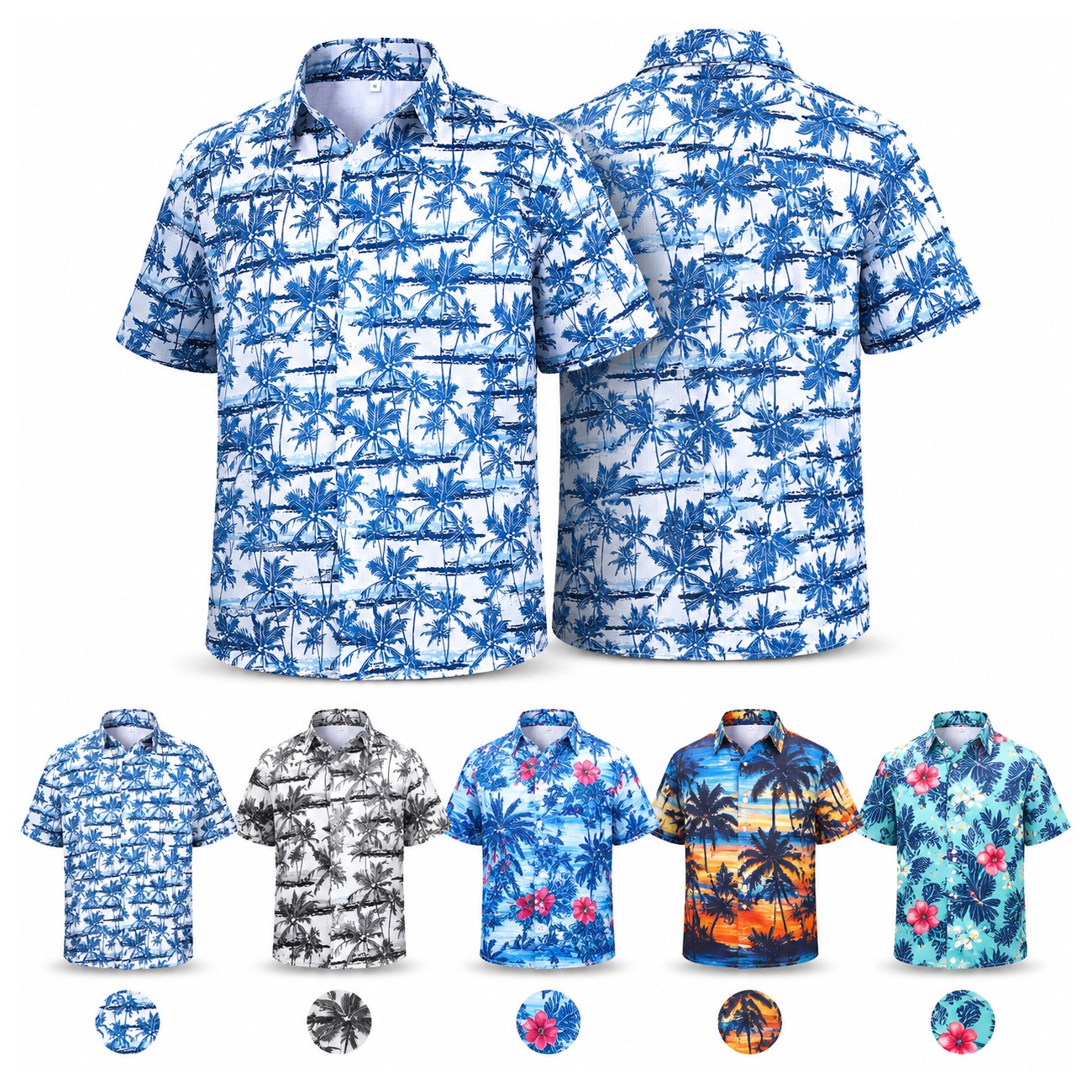 Breathable Polyester Mesh Hawaiian Shirt