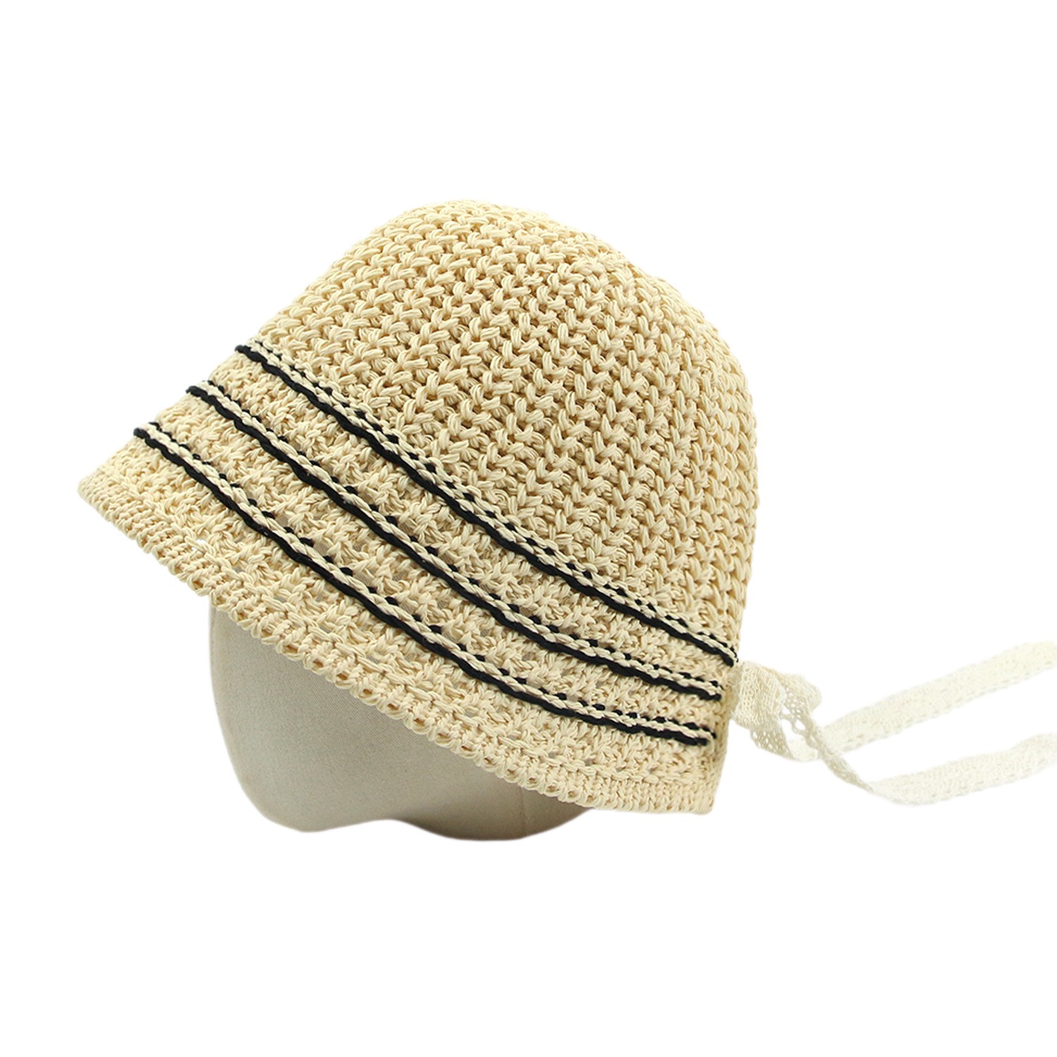 Ribbon Tie Straw Bucket Hat — view 2