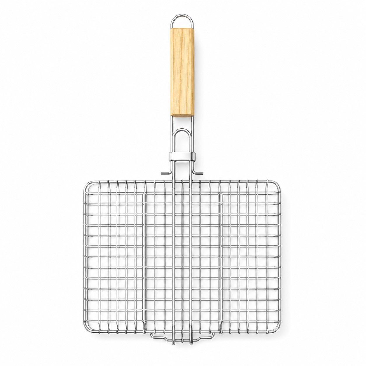 Stainless Steel Grill Basket With Wood Handle — view 2