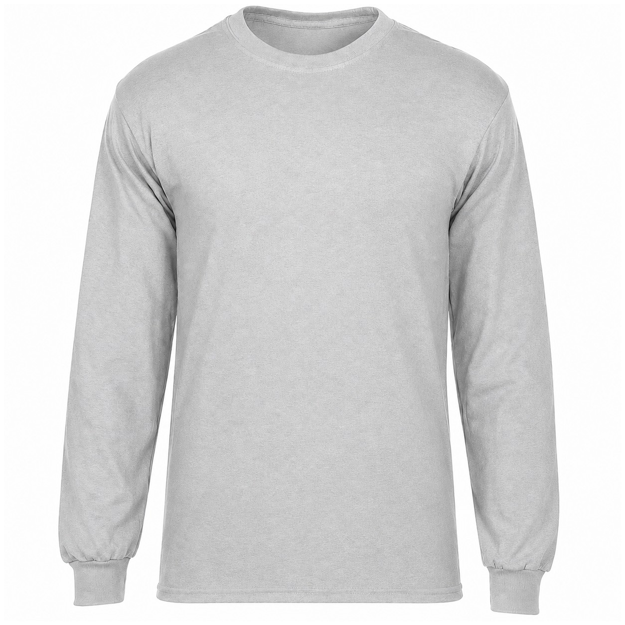 Long Sleeve Cotton Polyester Crew Shirt — Silver