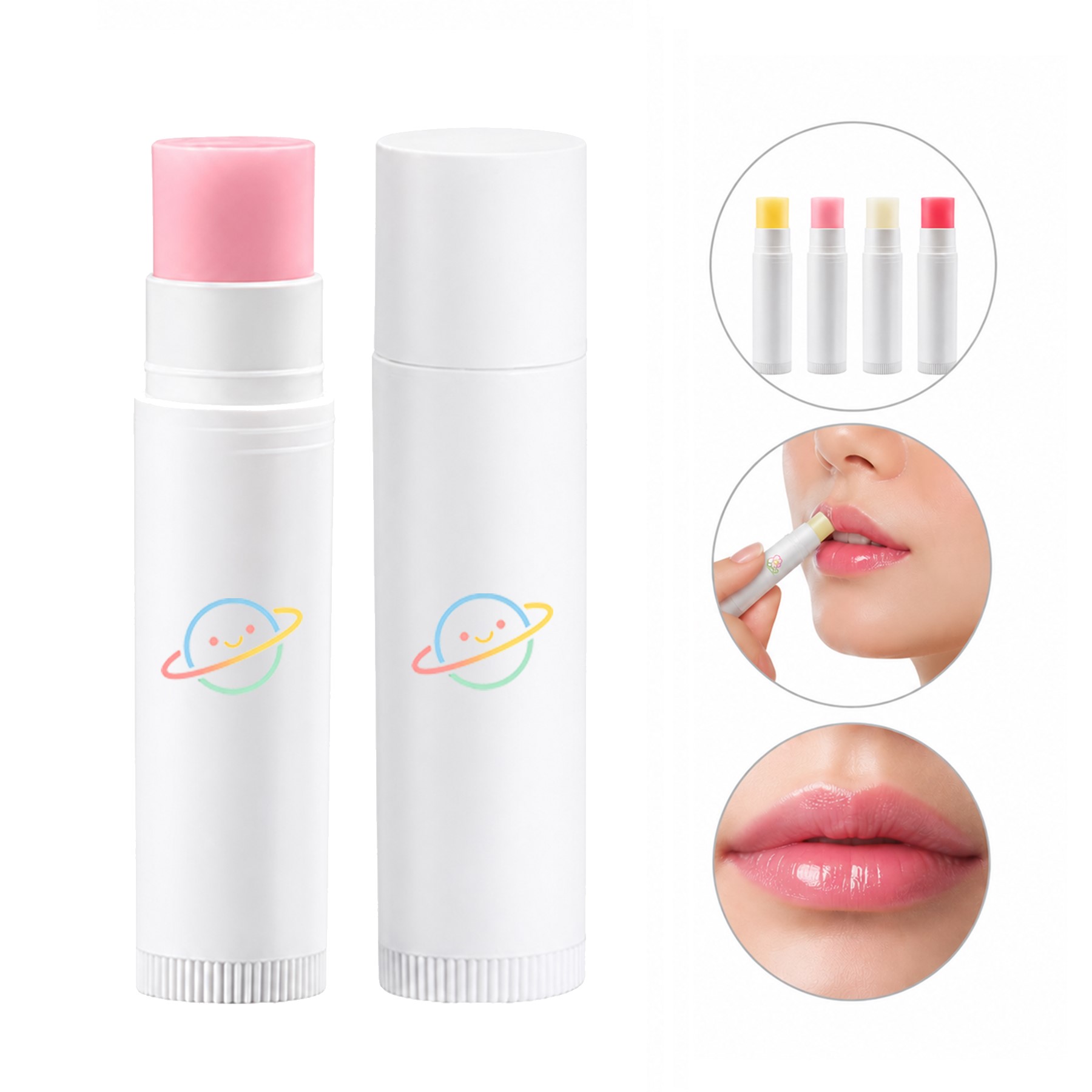Capped Plastic Wax Lip Balm Stick