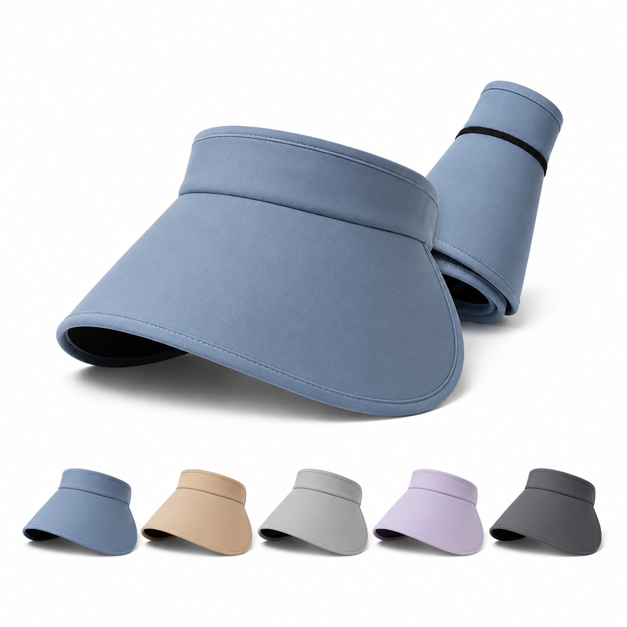 Polyester Rollable Open Top Sun Visor