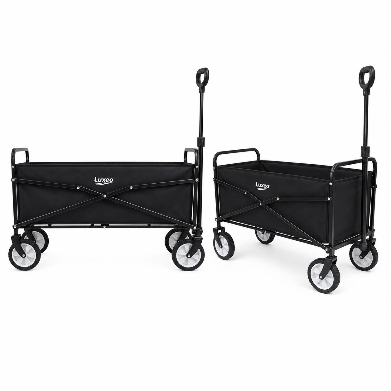 Collapsible Steel Wagon With Extendable Pull Handle