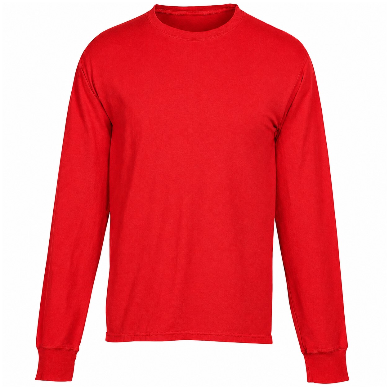 Garment Dyed Cotton Long Sleeve Tee — Red