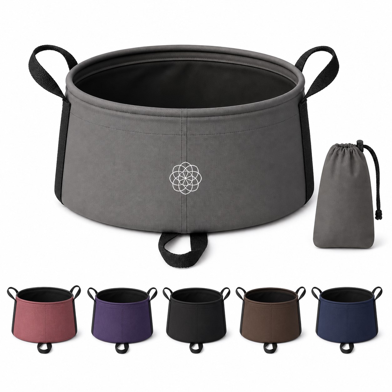 Foldable Nylon Water Bucket With Reinforced Handles
