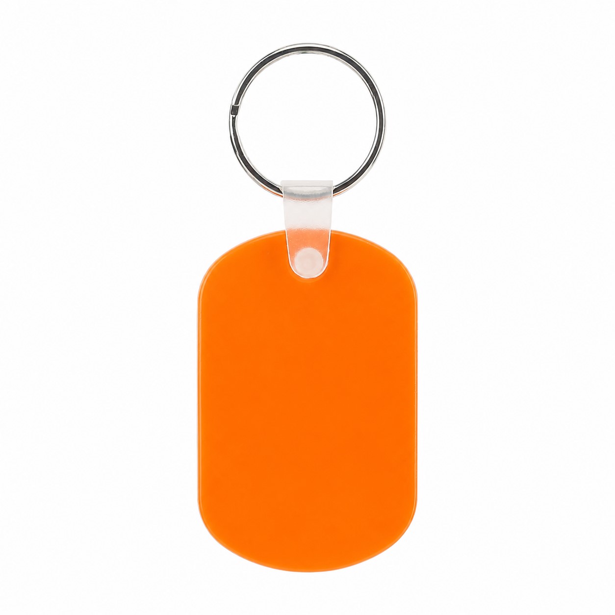 PVC Oval Key Tag Ring — Orange
