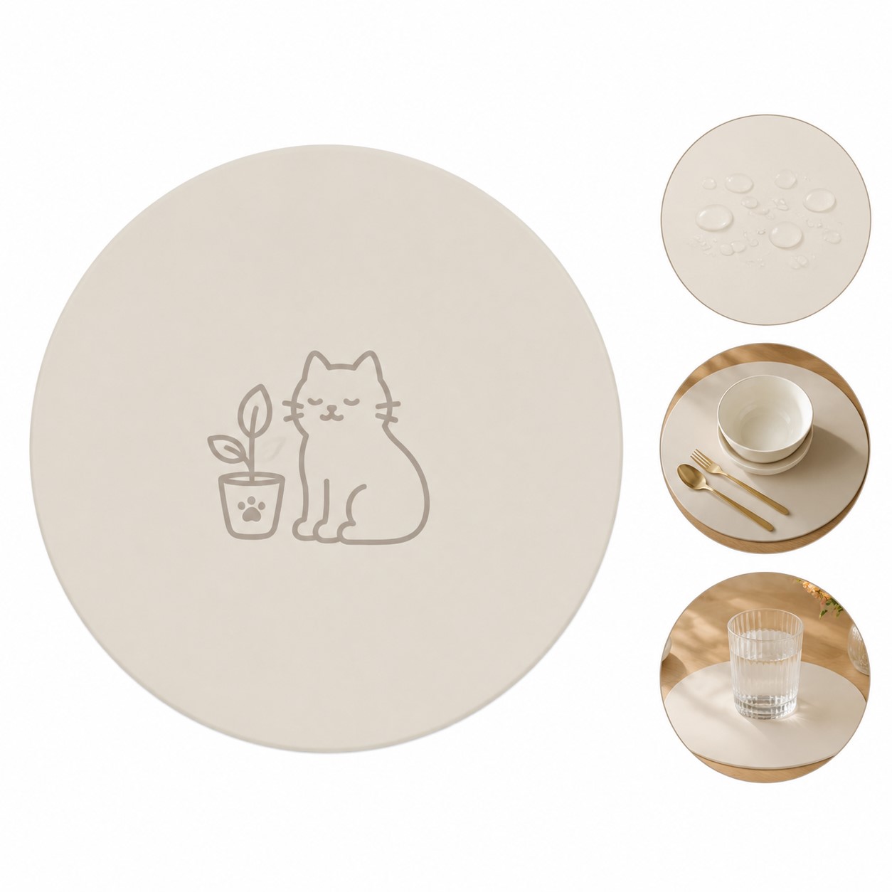 Round Silicone Absorbent Beverage Coaster