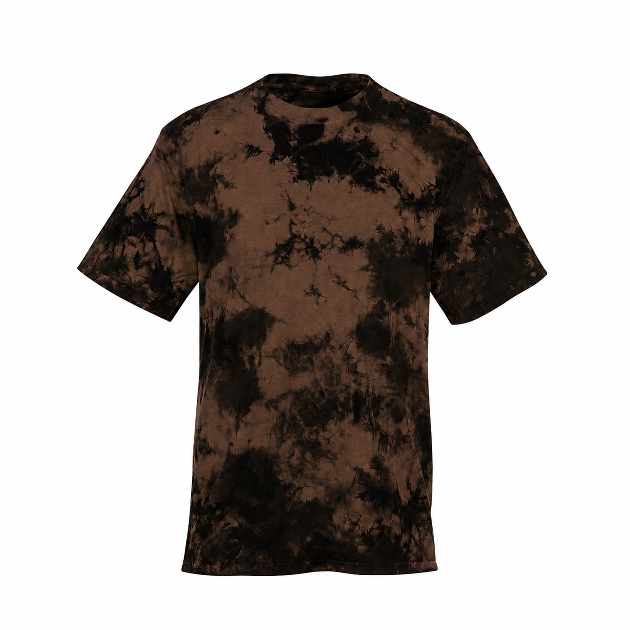 Crystal Dyed Cotton Crewneck Tee — Brown