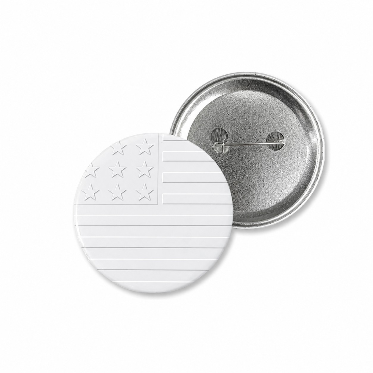 Round Metal Pinback Button — White