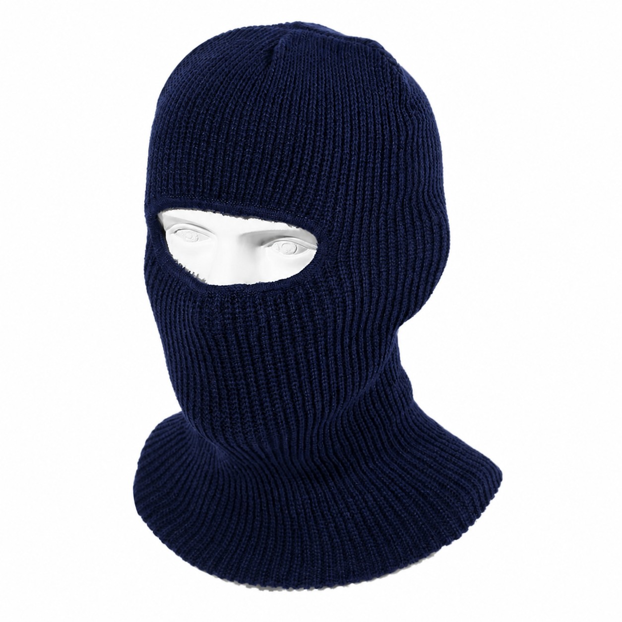 Polyester Knit Balaclava Beanie — Dark Blue