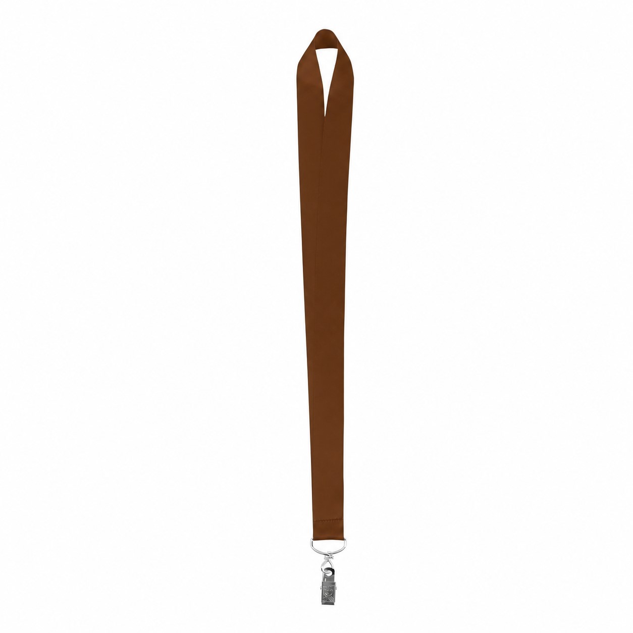 Wide Polyester Neck Lanyard — Brown