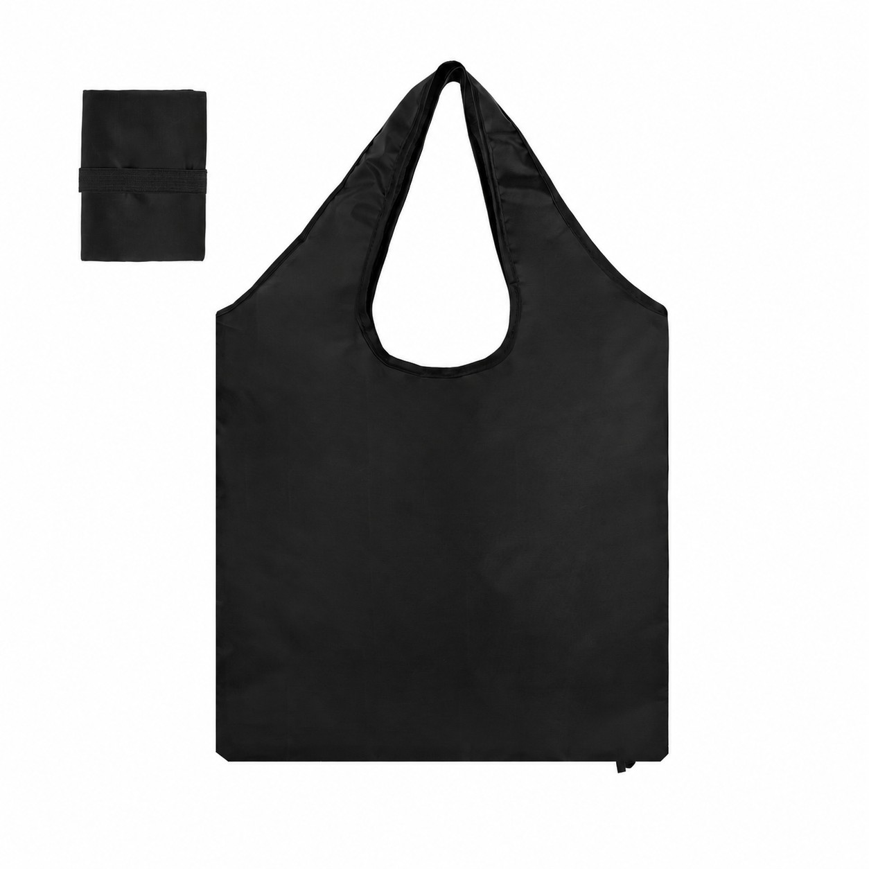210T Polyester Tote Bag — Black
