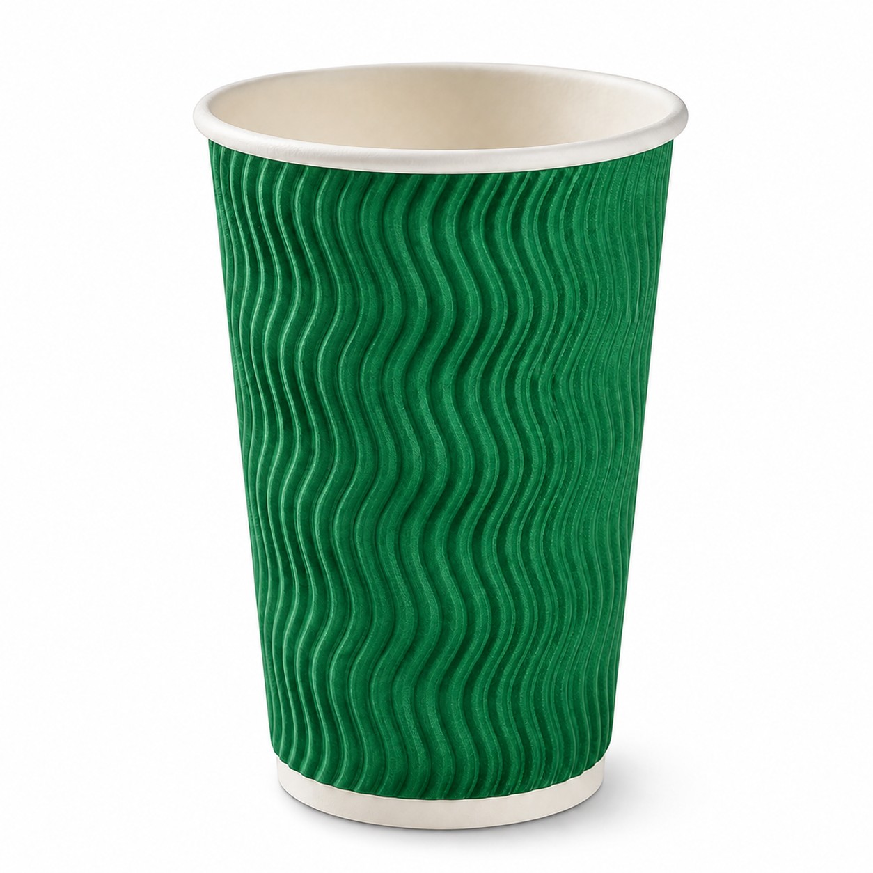 Insulated Ripple Paper Drink Cup — Green