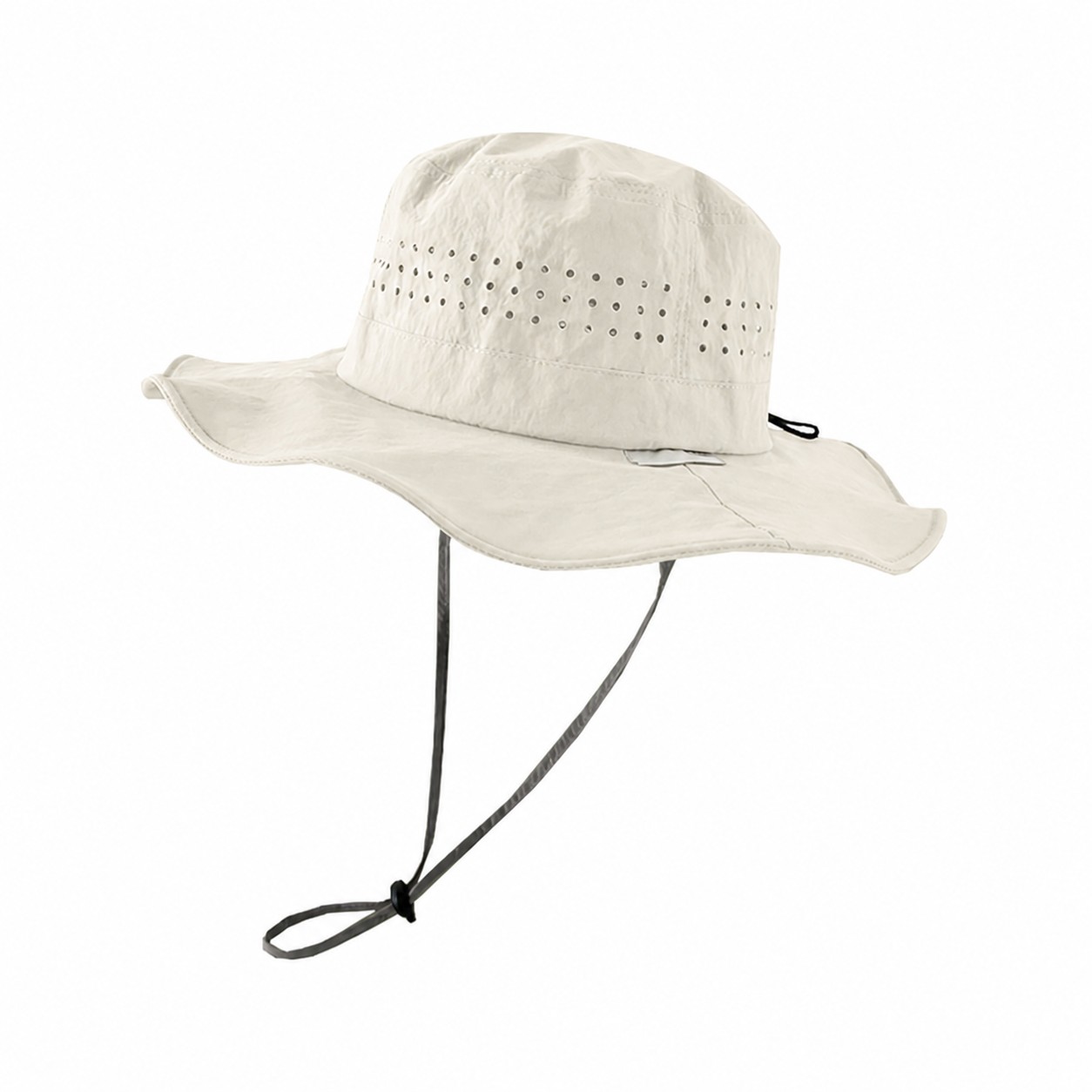 Perforated Polyester Outdoor Sun Hat — Off White