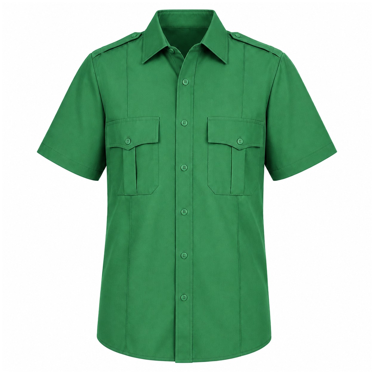 Short Sleeve Button-Front Uniform Shirt — view 9