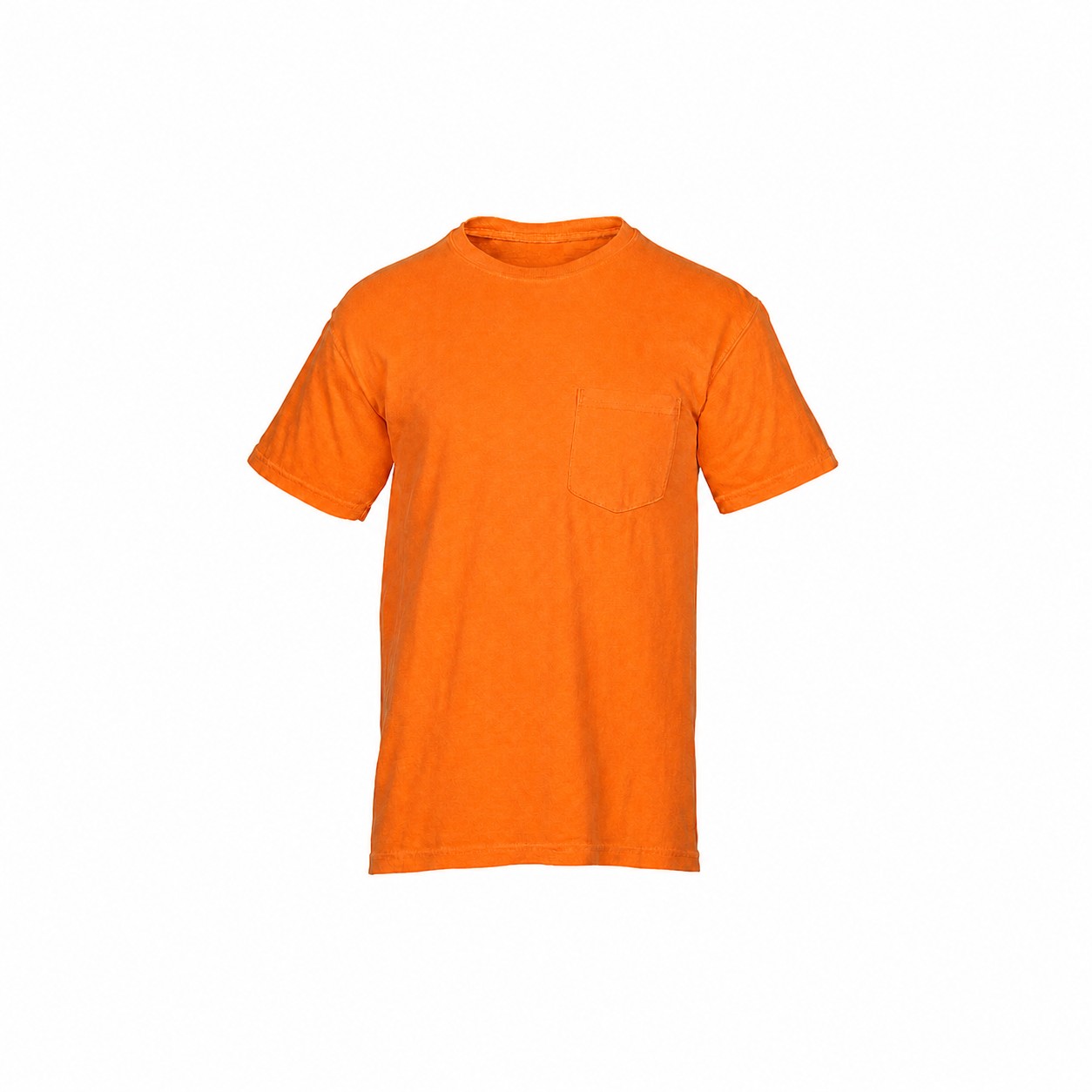 Garment Dyed Cotton Pocket Shirt — Orange