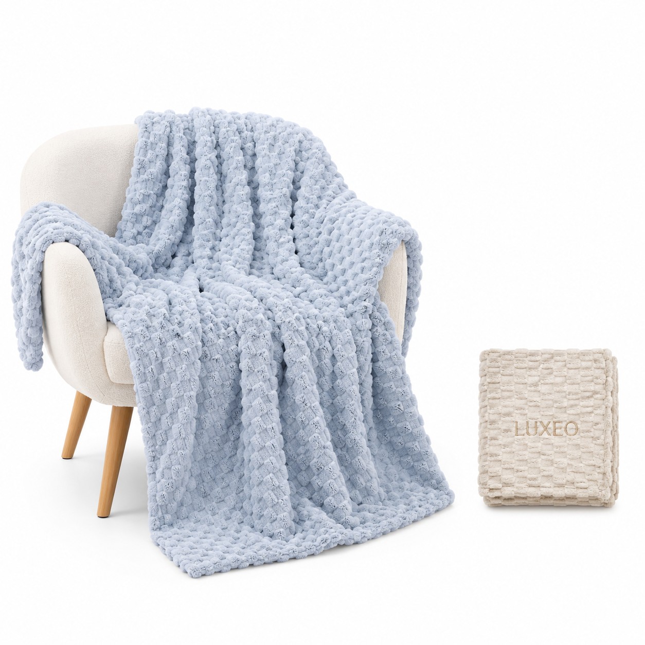 300GSM Grid Flannel Throw Blanket