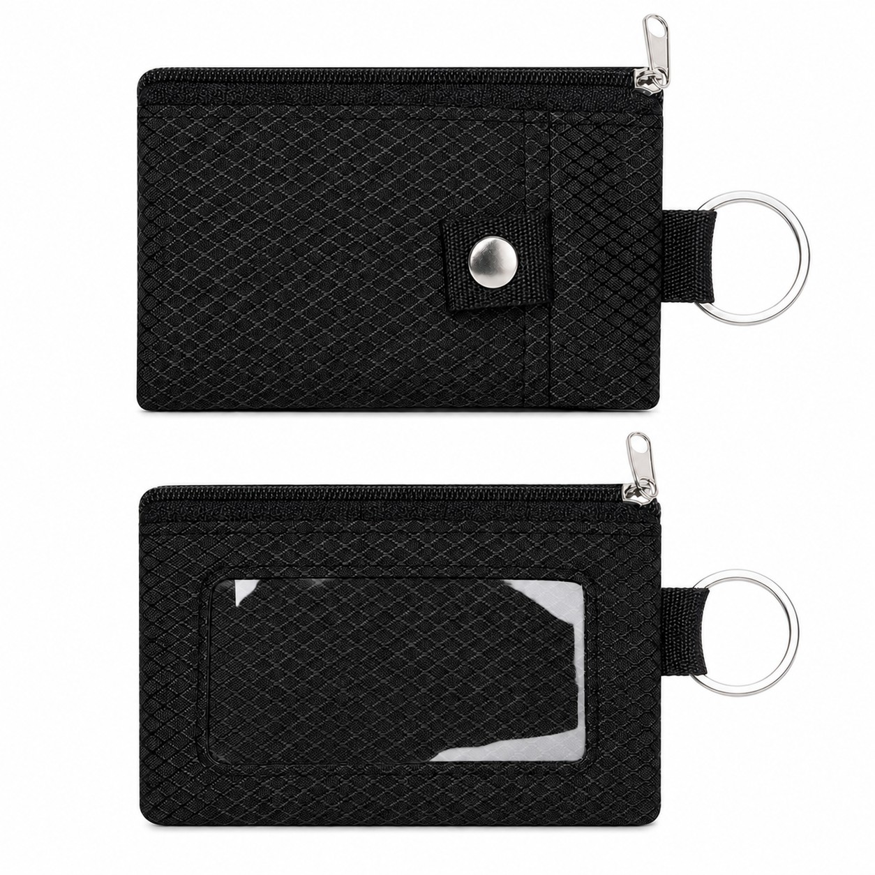 RFID Blocking PU Wallet With Key Ring — Black