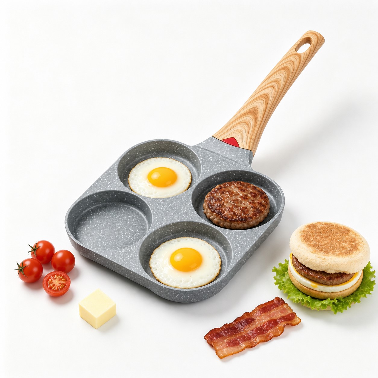 Four Cavity Non-Stick Aluminum Breakfast Pan