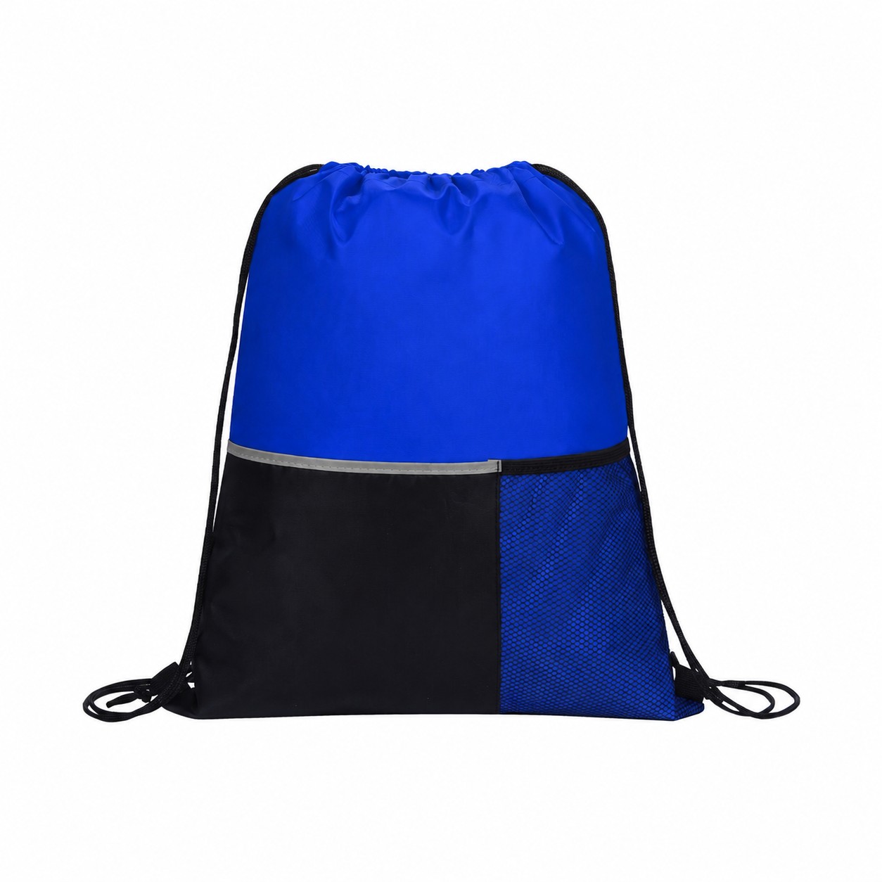 Mesh Pocket Drawstring Bag — Royal Blue