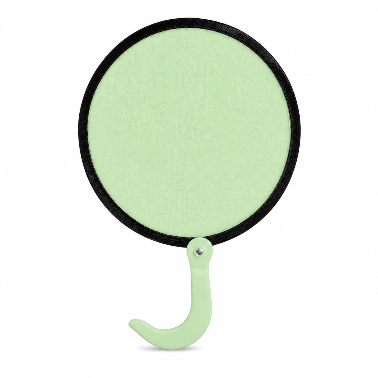 Round Twist Frame Nylon Hand Fan — Light Green