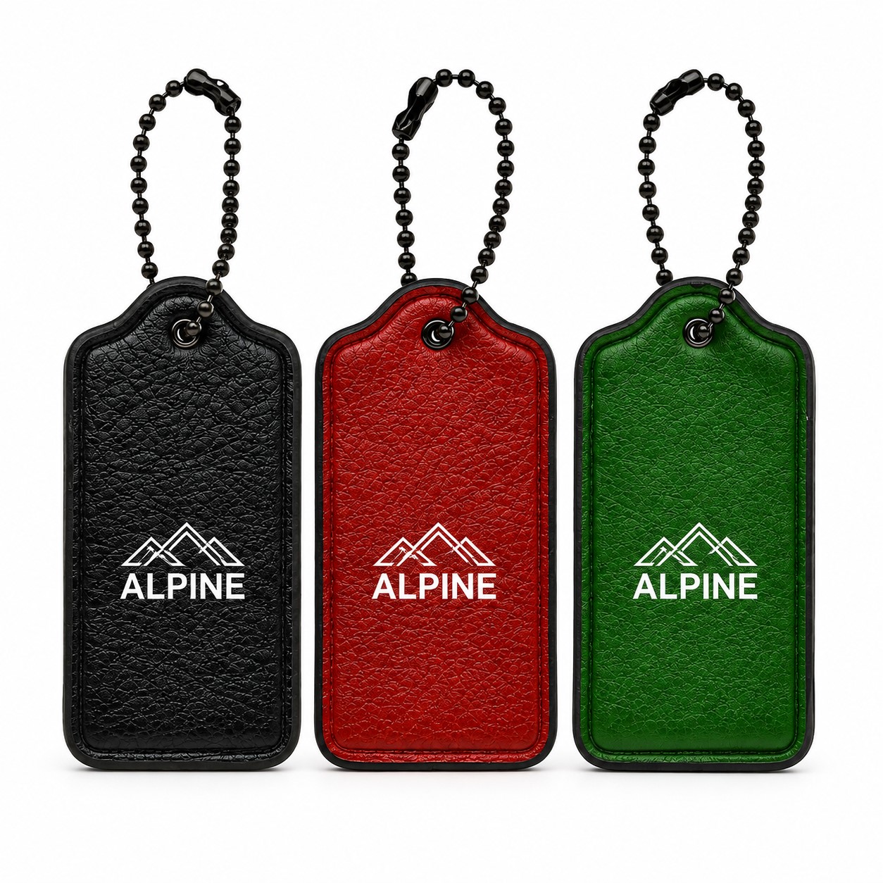 Waxed Cowhide Key Tag With Ball Chain
