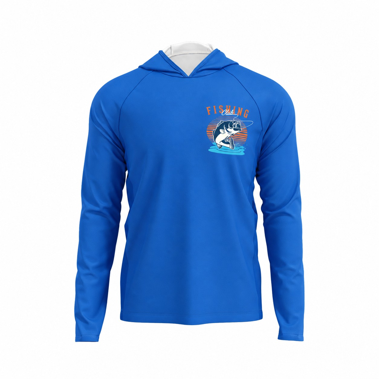 Polyester Mesh Fabric Hoodie — Blue