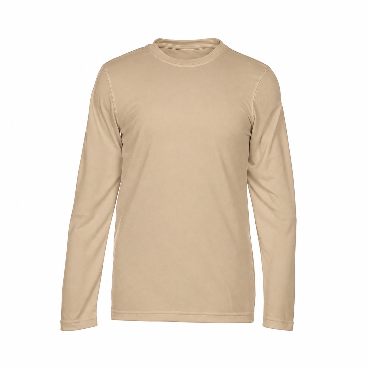 Polyester Stain Release Long Sleeve Shirt — Tan Beige