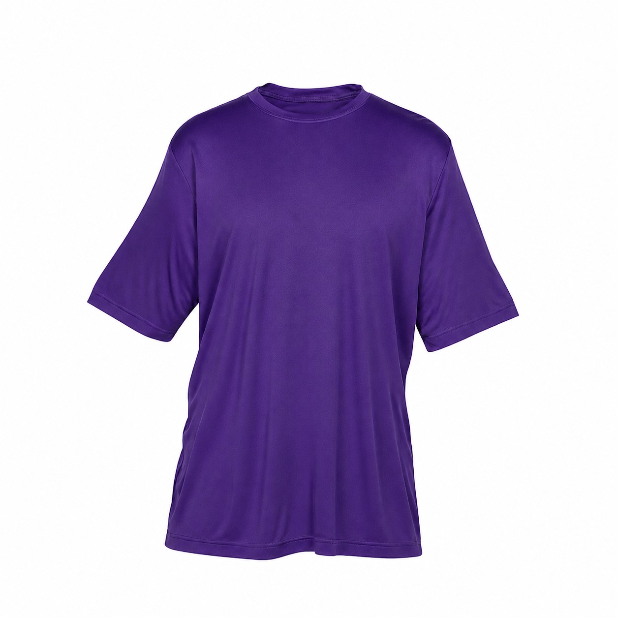 Polyester Performance Crewneck Tee — Purple