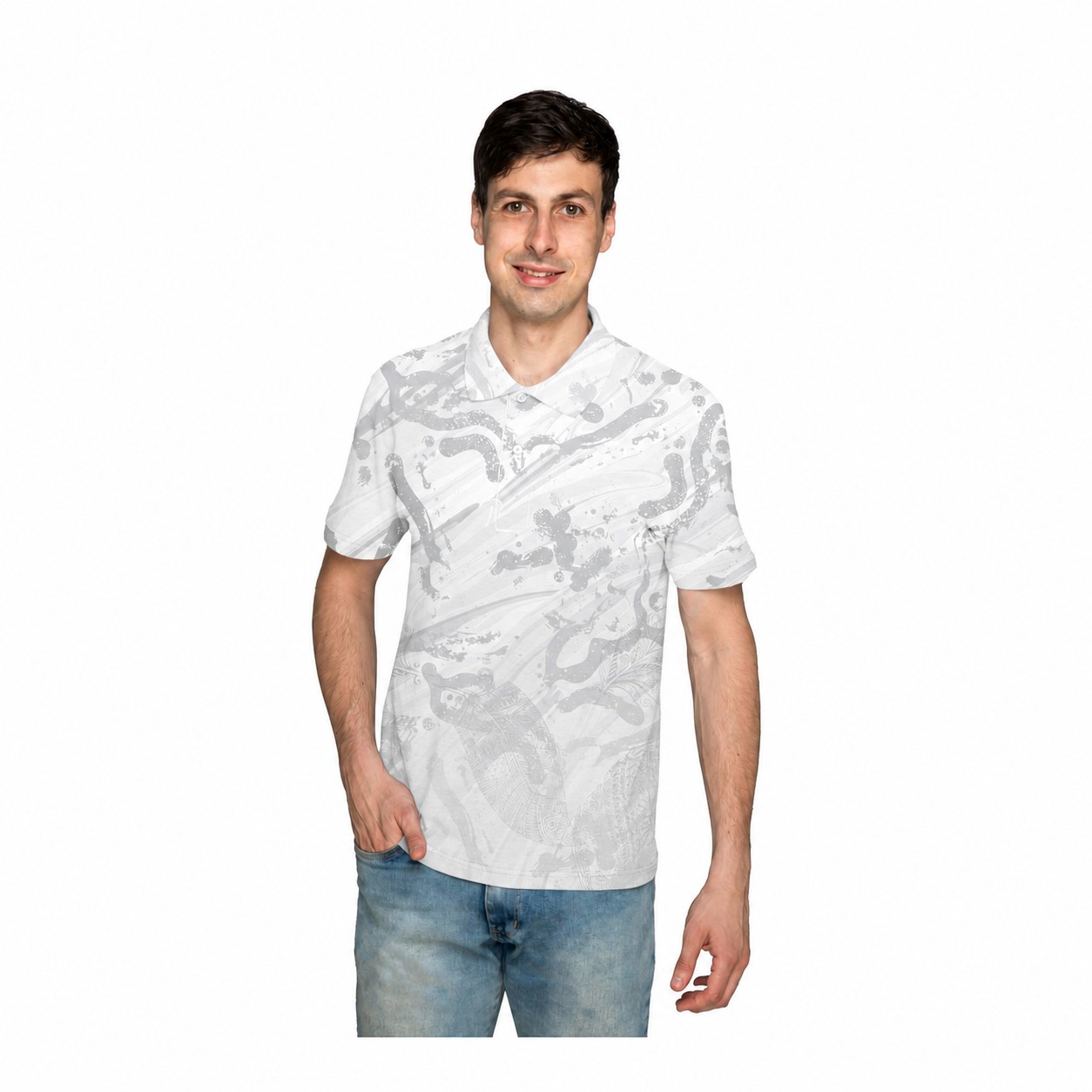 Polyester Performance Polo Shirt — White
