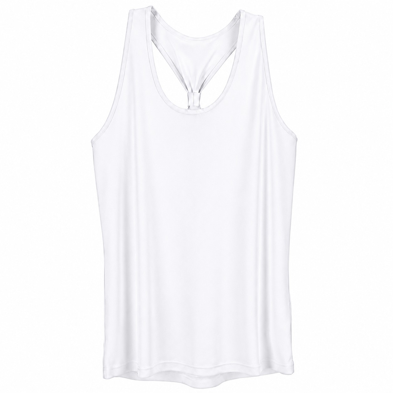 Ladies Knot Back Recycled Polyester Tank — White